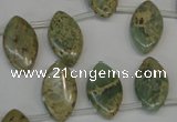 CNS218 Top-drilled 10*18mm marquise natural serpentine jasper beads