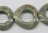 CNS22 16 inches 30*30mm heart natural serpentine jasper beads