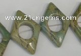 CNS222 15.5 inches 20*30mm diamond donut natural serpentine jasper beads