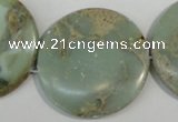 CNS236 15.5 inches 35mm flat round natural serpentine jasper beads