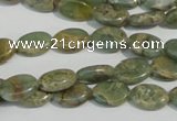 CNS240 15.5 inches 8*12mm oval natural serpentine jasper beads