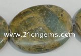 CNS245 15.5 inches 30*40mm oval natural serpentine jasper beads