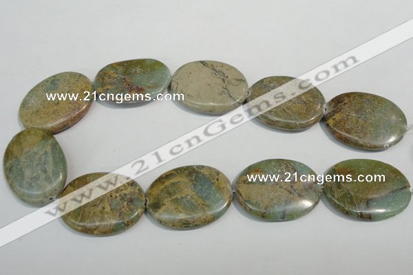 CNS245 15.5 inches 30*40mm oval natural serpentine jasper beads