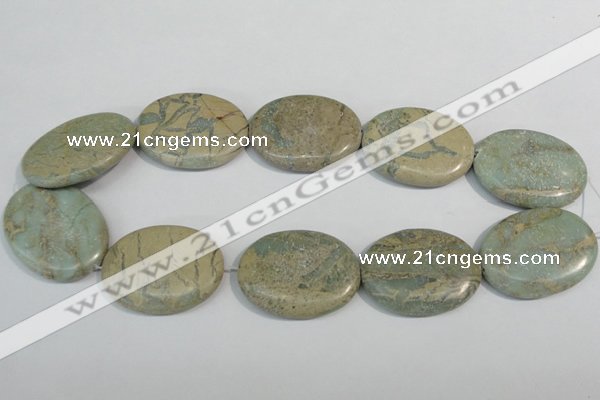 CNS246 15.5 inches 30*40mm oval natural serpentine jasper beads