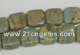 CNS250 15.5 inches 12*12mm square natural serpentine jasper beads