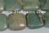 CNS251 15.5 inches 20*20mm square natural serpentine jasper beads