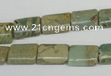 CNS260 15.5 inches 10*14mm flat tube natural serpentine jasper beads