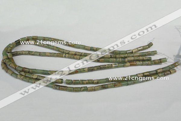 CNS274 15.5 inches 5*7mm tube natural serpentine jasper beads