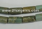 CNS275 15.5 inches 8*16mm tube natural serpentine jasper beads