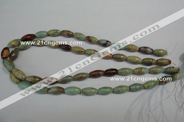 CNS277 15.5 inches 8*16mm rice natural serpentine jasper beads