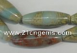 CNS278 15.5 inches 10*30mm rice natural serpentine jasper beads