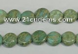 CNS280 15.5 inches 10mm flat round natural serpentine jasper beads