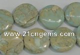 CNS286 15.5 inches 18mm flat round natural serpentine jasper beads