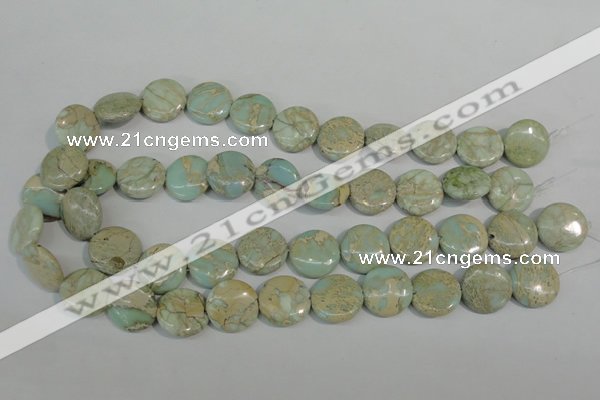 CNS286 15.5 inches 18mm flat round natural serpentine jasper beads