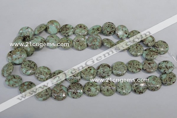 CNS288 15.5 inches 18mm flat round natural serpentine jasper beads