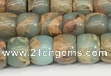 CNS306 15.5 inches 6*8mm rondelle serpentine jasper beads