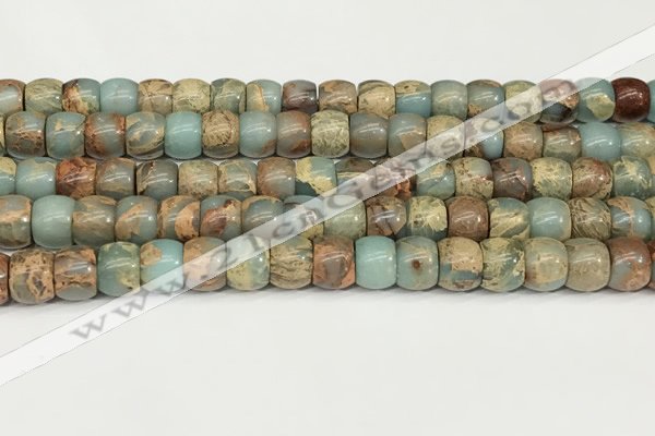 CNS307 15.5 inches 8*10mm rondelle serpentine jasper beads