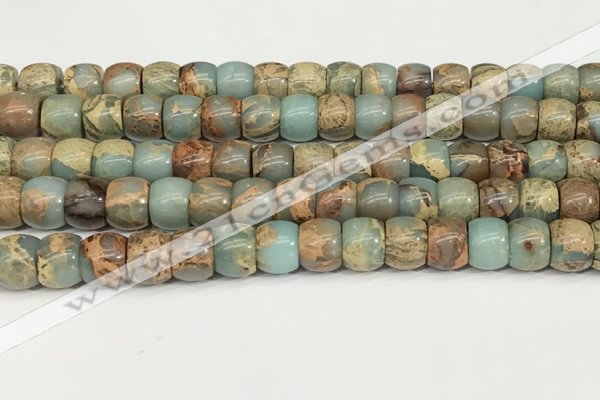 CNS308 15.5 inches 10*12mm rondelle serpentine jasper beads