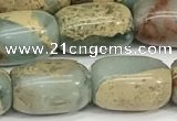 CNS311 15.5 inches 10*14mm drum serpentine jasper beads