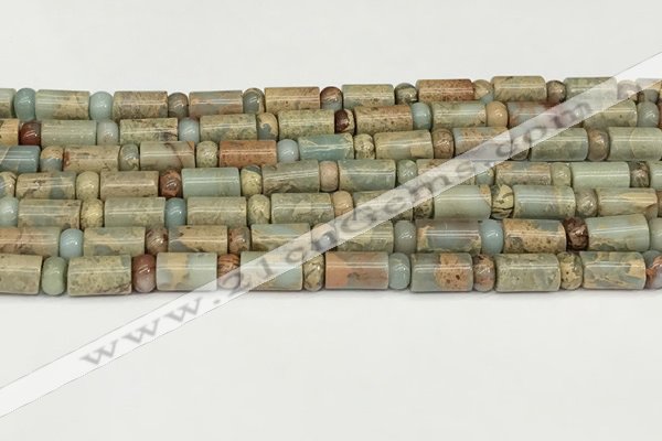 CNS316 4*6mm rondelle & 6*10mm tube serpentine jasper beads