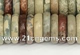 CNS328 15.5 inches 3*10mm rondelle serpentine jasper beads