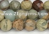 CNS341 15.5 inches 6mm faceted round serpentine jasper beads