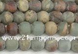 CNS345 15.5 inches 6mm round matte serpentine jasper beads