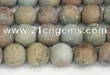 CNS346 15.5 inches 8mm round matte serpentine jasper beads