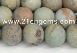 CNS348 15.5 inches 10mm round matte serpentine jasper beads