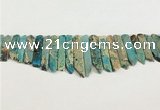 CNS357 Top drilled 8*15mm - 10*60mm sticks serpentine jasper beads