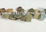 CNS358 Top drilled 15*25mm - 30*50mm freefrom serpentine jasper beads