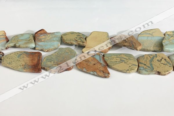 CNS359 25*35mm - 35*45mm freefrom serpentine jasper slab beads