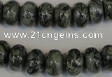 CNS414 15.5 inches 8*12mm rondelle natural serpentine jasper beads