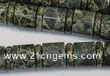 CNS418 15.5 inches 4*14mm rondelle & 12*14mm tube serpentine jasper beads