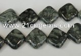 CNS428 15.5 inches 12*12mm diamond natural serpentine jasper beads