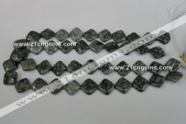 CNS430 15.5 inches 16*16mm diamond natural serpentine jasper beads