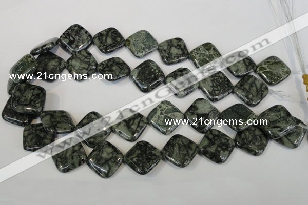 CNS432 15.5 inches 20*20mm diamond natural serpentine jasper beads