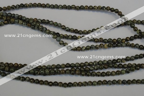 CNS500 15.5 inches 4mm round natural serpentine jasper beads