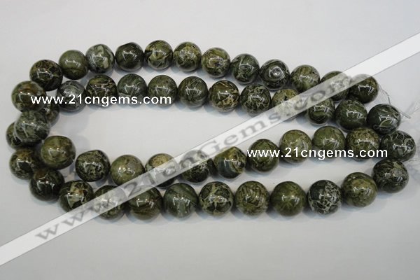 CNS506 15.5 inches 16mm round natural serpentine jasper beads