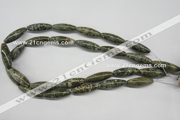 CNS519 15.5 inches 10*30mm rice natural serpentine jasper beads