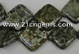 CNS530 15.5 inches 16*16mm diamond natural serpentine jasper beads