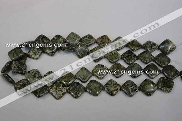 CNS530 15.5 inches 16*16mm diamond natural serpentine jasper beads