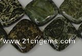 CNS532 15.5 inches 20*20mm diamond natural serpentine jasper beads