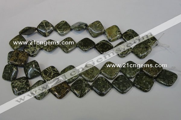 CNS532 15.5 inches 20*20mm diamond natural serpentine jasper beads