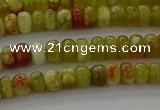 CNS609 15.5 inches 2.5*4mm rondelle green dragon serpentine jasper beads