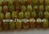 CNS611 15.5 inches 5*8mm rondelle green dragon serpentine jasper beads