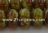 CNS616 15.5 inches 12*18mm rondelle green dragon serpentine jasper beads