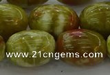 CNS665 15.5 inches 15*20mm drum green dragon serpentine jasper beads