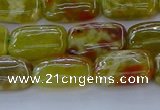 CNS670 15.5 inches 10*14mm rectangle green dragon serpentine jasper beads