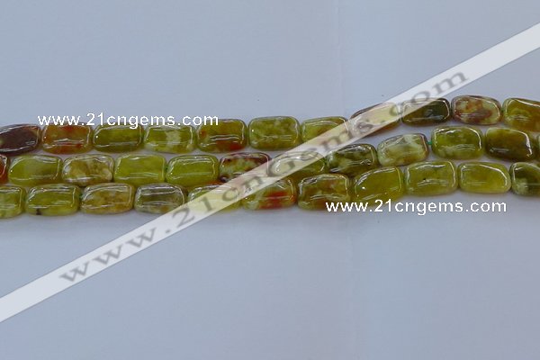 CNS670 15.5 inches 10*14mm rectangle green dragon serpentine jasper beads